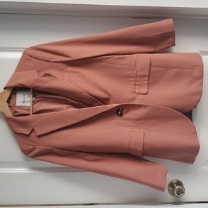 Madewell Larsen Blazer in Drapeweave, dusty rose